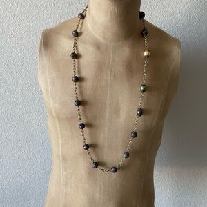 Elegant Pearl Necklace with Gold Chain